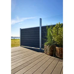 Wimex FUR CLASSIC V-PROFIL M/GLAS HEGNSFAG KOKSGRÅ 189.50 X 140 CM^ Komposithegn