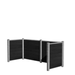 Wimex GLYNGØRE SUPERB 3 SPANDE RENOVATIONSSKJUL SORT KOMPOSIT/GALVANISERET STÅL^ Affaldsskjulere