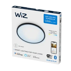 WIZ SUPERSLIM TUNABLE WHITE PLAFOND 14W SORT 24,2 CM^ Smart Belysning