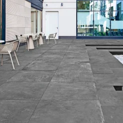 XL-BYG GARE GRAPHITE UDENDØRS KERAMISK FLISE 60X60 MØRK GRÅ^ Havefliser