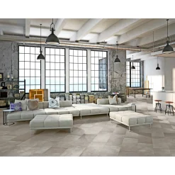 XL-BYG SOLID LIGHT GREY GULVFLISE 60X120 LYS GRÅ^ Store Fliser